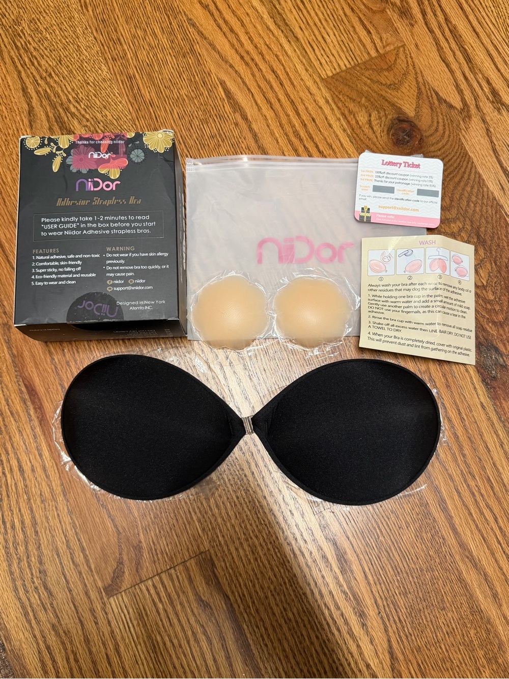 Black Adhesive Strapless Bra